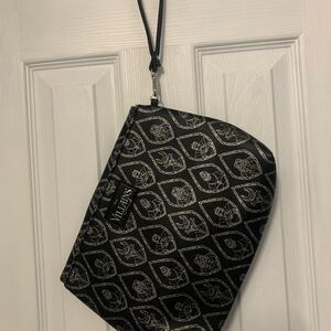 Disney Black and Silver Patterned Wristlet Toiletry Bag